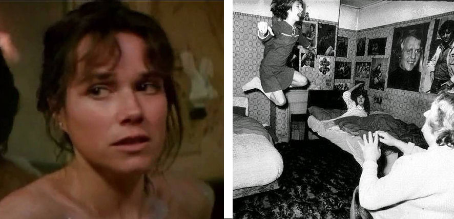 Una scena del film e una foto di un evento paranormale dentro l'abitazione di Doris Bither fotografato dai testimoni.